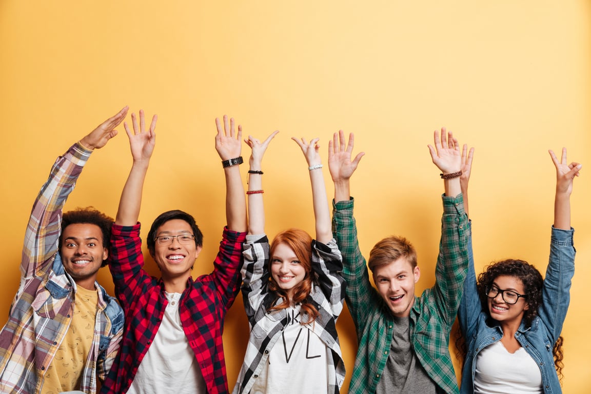 Happy Young People Standing 